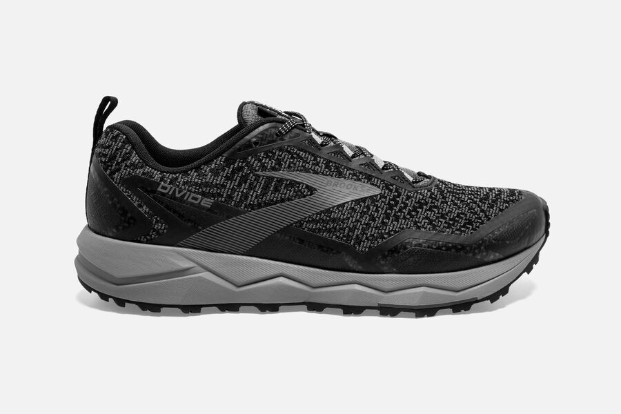 Brooks Israel Divide Trail Running Shoes Mens - Black/Grey - FBU-208964